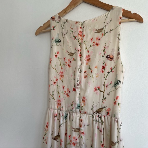 Zara Cream Floral Maxi Dress with Pink & Green Print - Picture 7 of 14